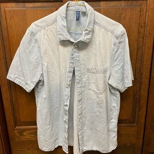 H&M short sleeve denim button-up